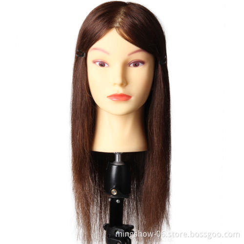 18" Practice Training Doll Head 100% human hair Hairdresser mannequin training  head